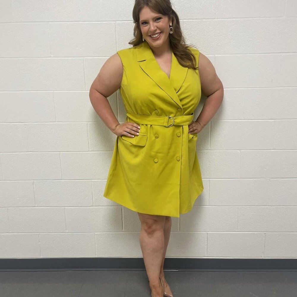 Eloquii yellow blazer dress